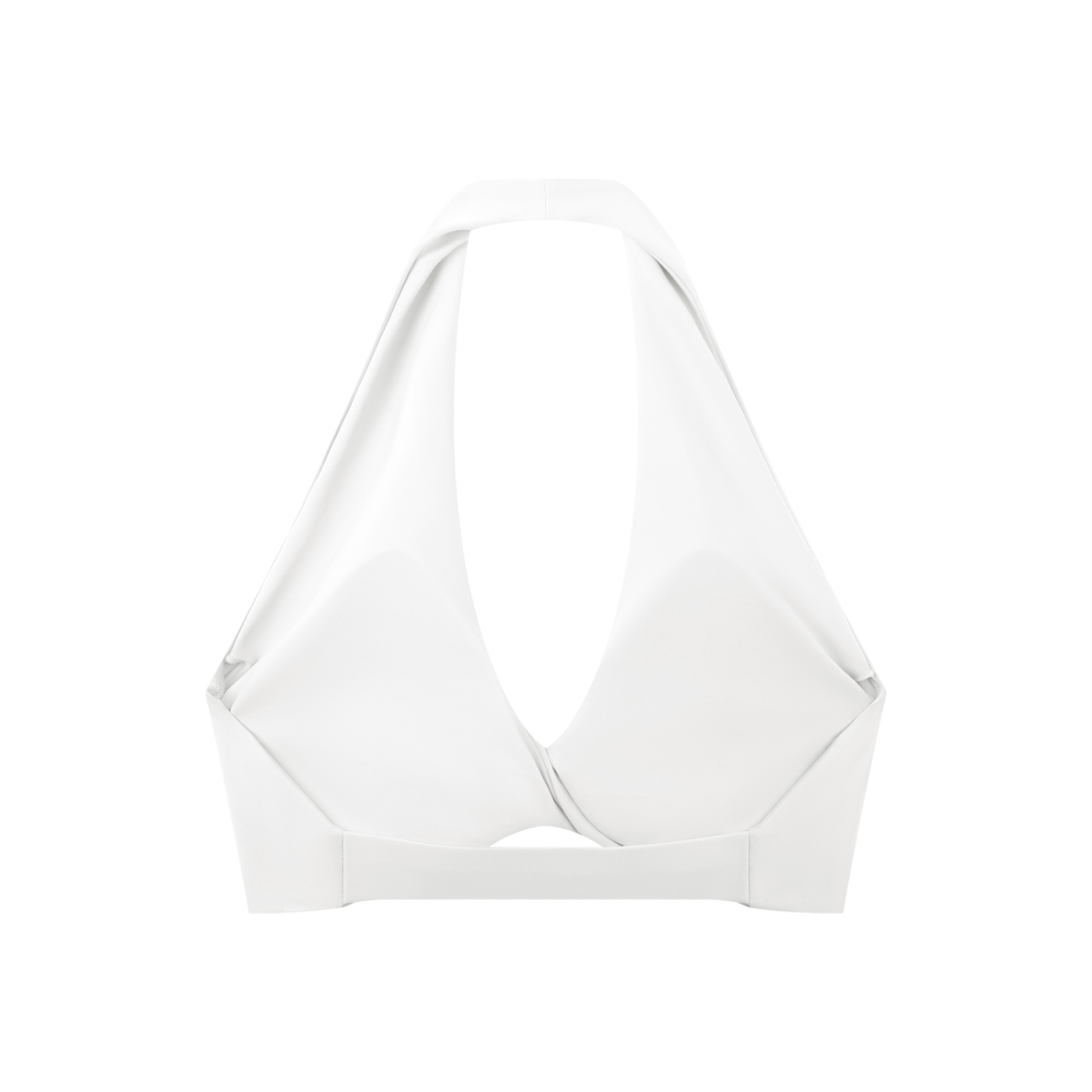 AC Pleated Halter Sports Bra - White/Pink