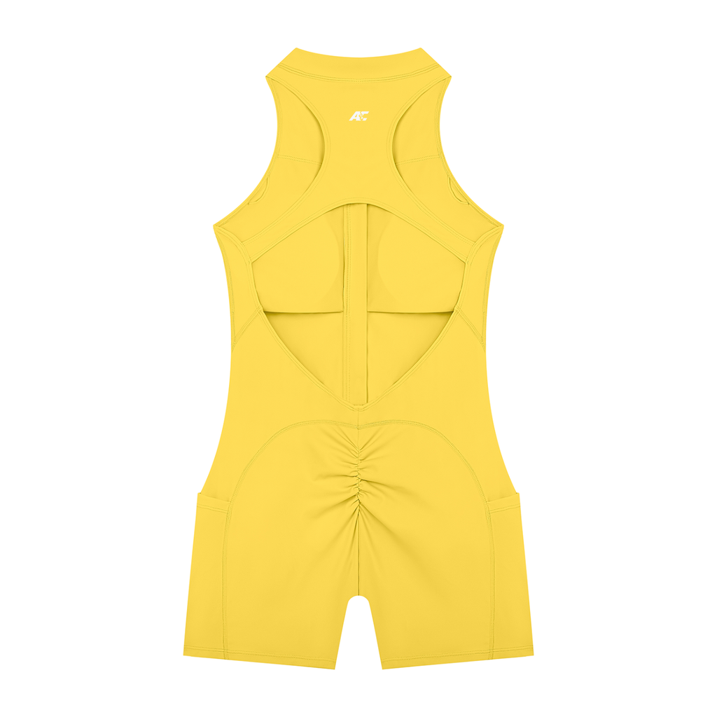 AC Quarter-Zip Backless Romper
