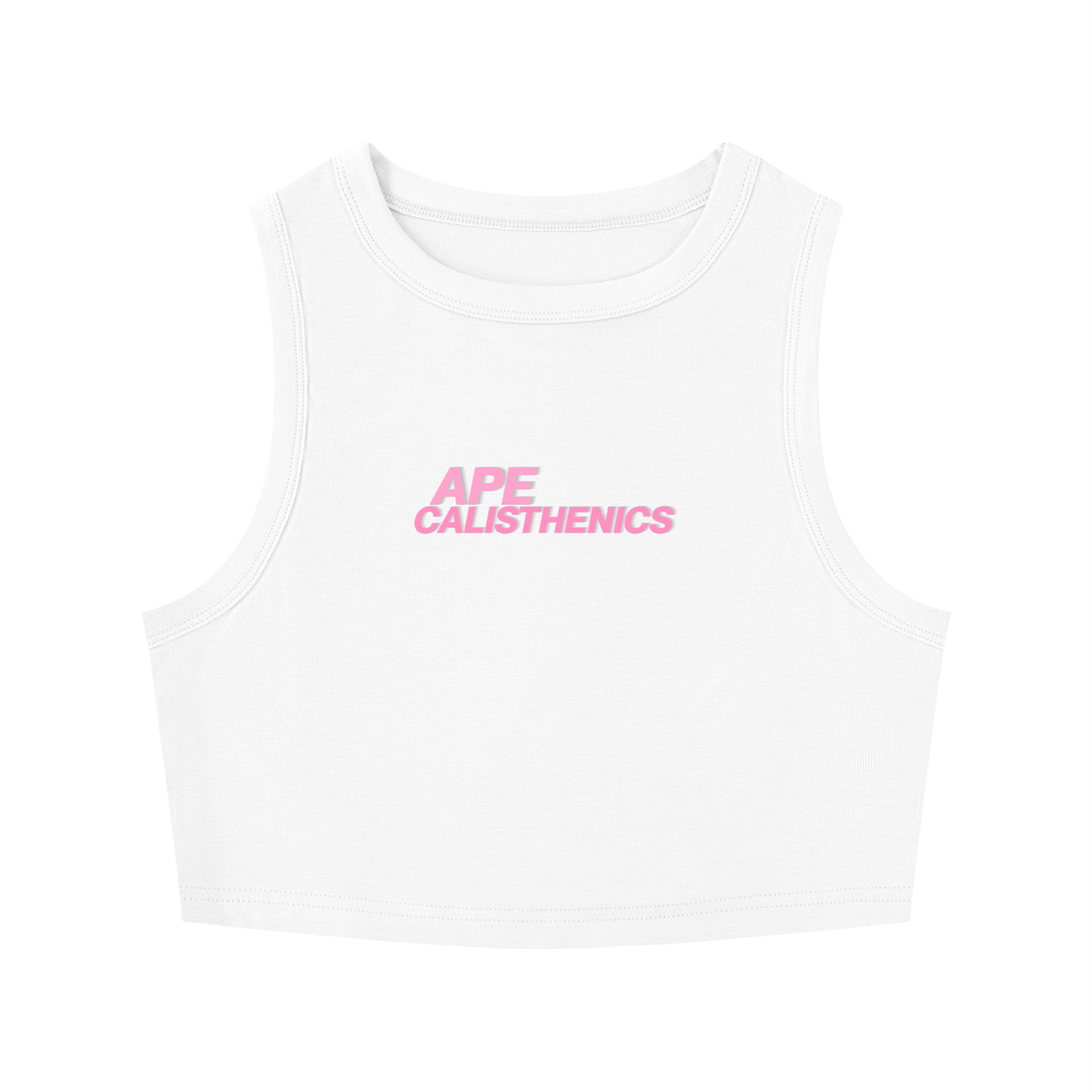 AC Basic Crop Tank - White/Pink