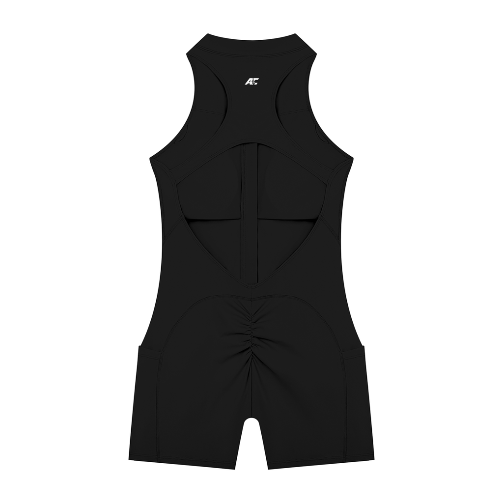 AC Quarter-Zip Backless Romper