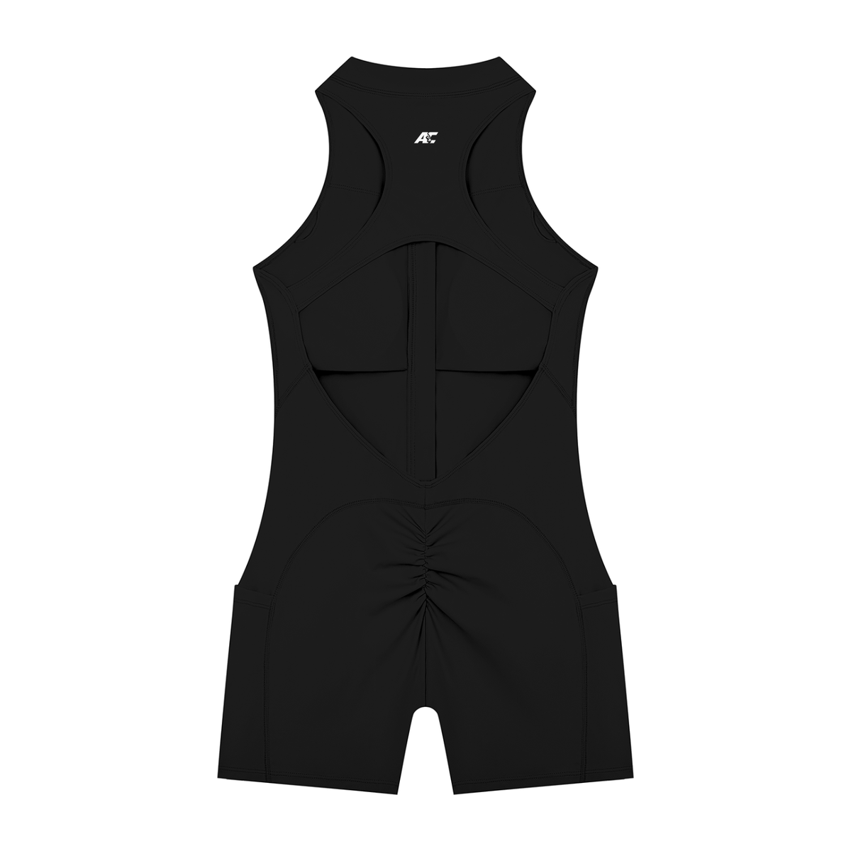 AC Quarter-Zip Backless Romper