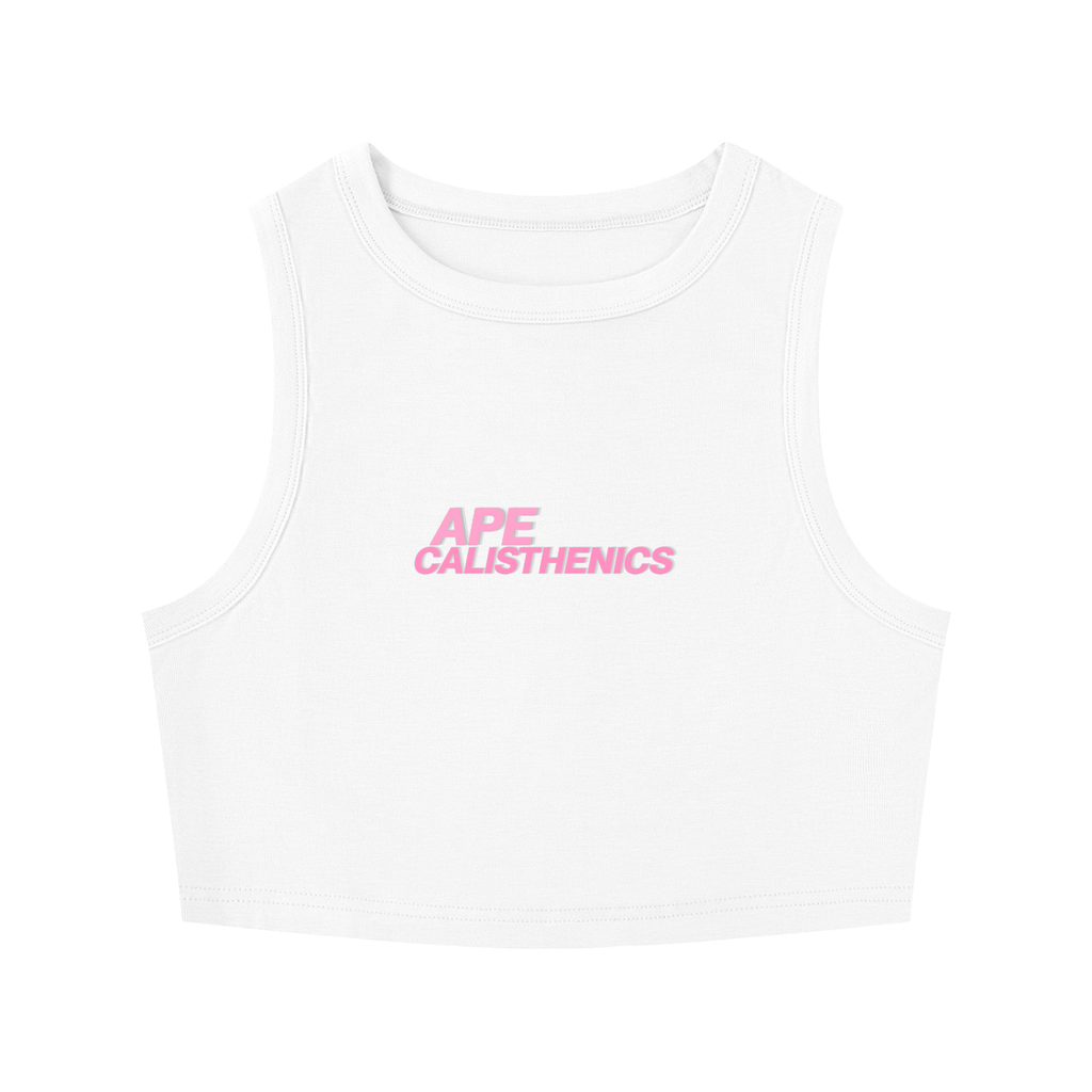 AC Basic Crop Tank - White/Pink