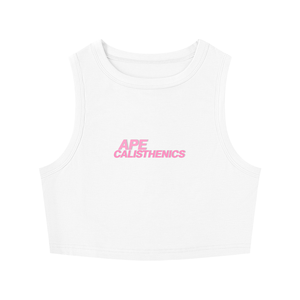 AC Basic Crop Tank - White/Pink