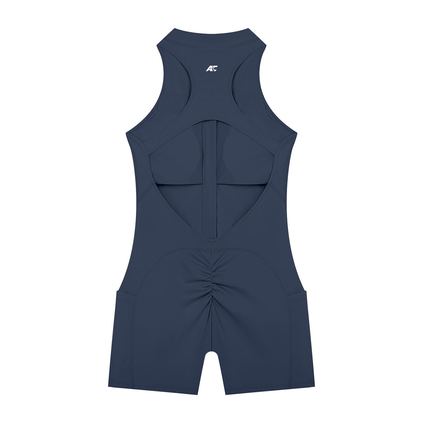 AC Quarter-Zip Backless Romper