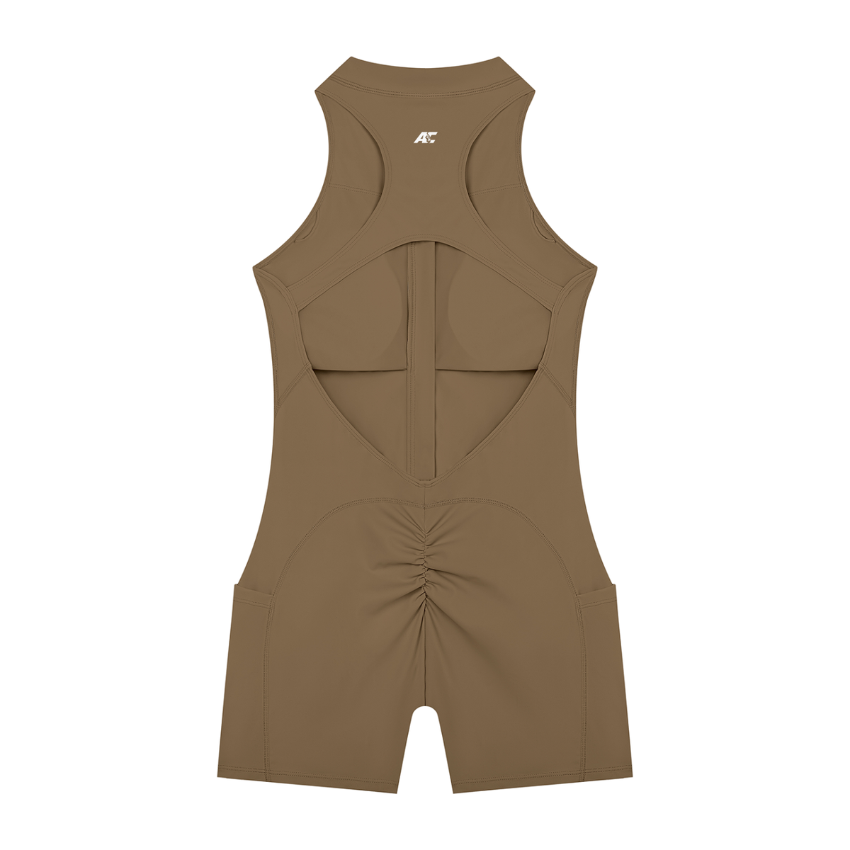 AC Quarter-Zip Backless Romper